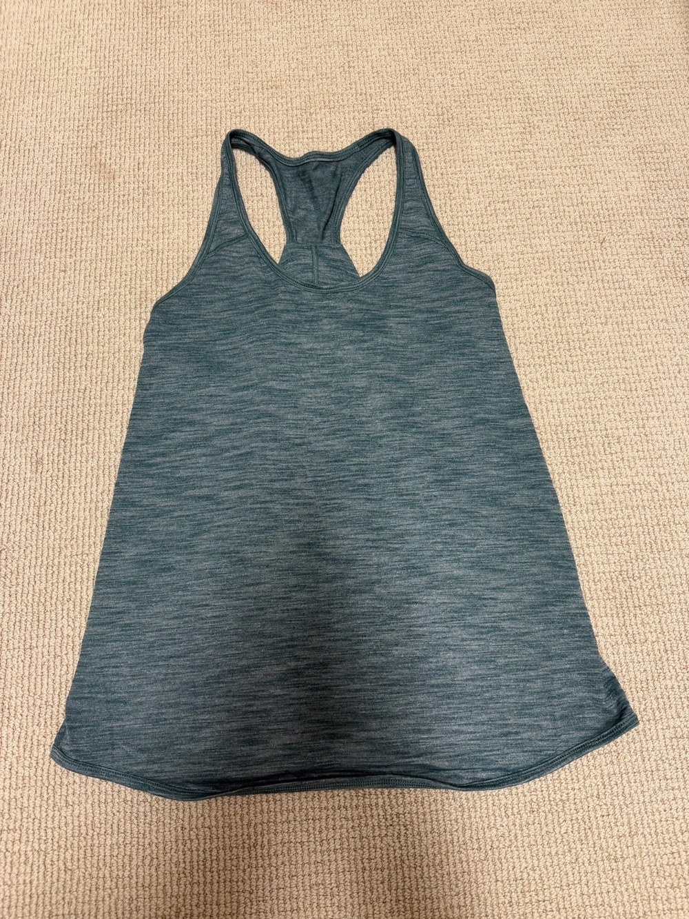 Lululemon Gray Green Racerback Draped Back Tank Top Size 4